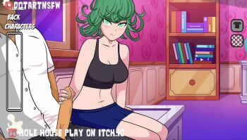 1boy 1girl animated ass bra breasts breasts_out cum cum_in_pussy cum_on_body curly_hair green_hair handjob male_masturbation masturbation moaning nude one-punch_man orgasm penis pussy pussy_juice sex skirt sound tagme tatsumaki thick_thighs thighs underwear vaginal video