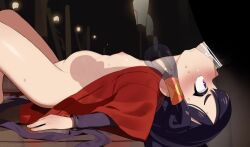 1boy 1girl :&gt;= age_difference animated arms_at_sides bad_anatomy bar_censor blush breasts breath censored constricted_pupils deepthroat detached_sleeves eyebrows eyelashes feet_out_of_frame fellatio from_side hetero highres huge_penis indoors irrumatio japanese_clothes kimono knees_up legs legs_together loli long_hair looking_at_viewer looping_animation lying mizumizuni naked_kimono nipples on_back on_table open_clothes open_kimono oral penis profile purple_hair purple_sleeves red_kimono reverse_fellatio sakuna-hime saliva small_breasts solo_focus stomach_bulge sweat sweatdrop sword_swallowing_position table tears tensui_no_sakuna-hime thighs throat_bulge veins veiny_penis video x-ray