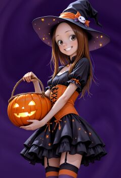 ai-assisted halloween highres karakai_jouzu_no_takagi-san non-web_source simple_background takagi-san witch