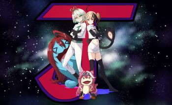 Rule 34 | > <, 2girls, back-to-back, belt, black boots, black gloves, boots, cecilia immergreen, crossed arms, elizabeth rose bloodflame, gen 1 pokemon, gen 2 pokemon, gigi murin, gloves, highres, holojustice, hololive, hololive english, meowth, midriff, multiple girls, navel, nintendo, parody, pokemon, pokemon (anime), pokemon (creature), pyrokuro, raora panthera, smile, tail, team rocket, virtual youtuber, winding key, wobbuffet