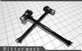 3d combat_knife dagger english_text hammer knife no_humans original simple_background talpidae weapon weapon_focus