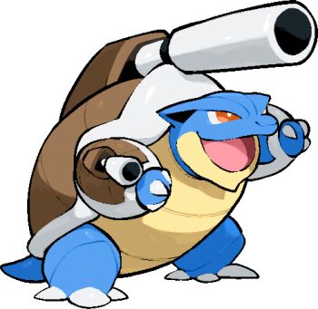 blastoise bright_pupils cannon commentary_request full_body gen_1_pokemon kawaanago lowres mega_blastoise mega_pokemon nintendo no_humans nostrils open_mouth pokemon pokemon_(creature) pokemon_focus red_eyes smile solo transparent_background white_pupils