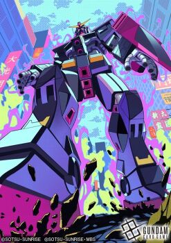 artist_request building chest_cannon cityscape copyright_notice debris destruction finger_cannon gundam gundam_card_game hong_kong logo machinery mecha mecha_focus mobile_suit official_art perspective psycho_gundam robot ruins scene_reference science_fiction shield sunrise_(company) titans_(gundam) v-fin zeta_gundam