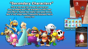 Rule 34 | 2girls, 2others, 4boys, blonde hair, blue dress, blue eyes, bowser jr., broom, crown, diddy kong, donkey kong (series), donkey kong country, dress, earrings, evil grin, evil smile, fat, fat man, ghost, glass, gloves, grin, hair over one eye, hat, highres, jewelry, koopa clown car, koopa troopa, looking at viewer, mario (series), mario kart, mask, multiple boys, multiple girls, multiple others, nintendo, one eye closed, overalls, rosalina, shy guy, smile, standing, super mario bros. 2, super mario galaxy, super mario sunshine, toadette, tongue, tongue out, wario, wario land, warioware, wink, wizard
