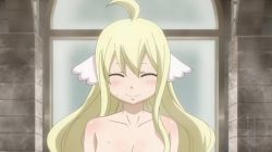 1boy 3girls animated anime_screenshot ass blonde_hair blue_eyes breasts brown_eyes curvy erza_scarlet fairy_tail highres large_breasts long_hair lucy_heartfilia mavis_vermilion multiple_girls natsu_dragneel nipples nude nude_filter onsen pink_hair s10collage sound tagme third-party_edit video wet