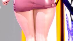 1girl 2021 animated artist_name ass ass_focus ass_shake audible_music audible_speech blowing_kiss blue_shirt bordeauxblackva bouncing_breasts breasts cleavage cleavage_cutout clothes_pull clothing_cutout coat commentary contrapposto covered_erect_nipples cowboy_shot curvy dancing earrings english_commentary facing_viewer female_focus fingers_to_mouth grin hair_over_eyes heart heart_background highres huge_filesize indoors japanese_audio jewelry jiggle large_breasts leaning_forward lips long_hair long_sleeves low_twintails miniskirt multiple_views music navel_cutout out_of_frame outside_border panels parted_lips pink_coat pink_skirt prevence purple_background red_hair red_lips shermie_(kof) shiny_skin shirt singing skin_tight skindentation skirt skirt_pull smile snk sound split_ponytail standing stretching taut_clothes teeth the_king_of_fighters the_king_of_fighters_'97 thick_lips turnaround twintails very_long_hair video