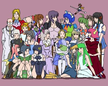 2003_server 2k-tan 3.1-tan 3boys 6+girls 95-tan 98-tan 98se-tan ^_^ ahoge aramaki_daisuke bald balding bare_shoulders barefoot beret blonde_hair blue_hair blue_skirt breasts brown_hair ce-tan child cleavage closed_eyes commentary convenient_censoring crossover dos dr_norton dress elbow_gloves everyone eye_contact facing_viewer flat_chest full_body ghost_in_the_shell glasses gloves green_hair grey_hair group_picture harem hat horns ipod ipod_mini jacket juliet_sleeves knees_together_feet_apart knees_up kusanagi_motoko lab_coat large_breasts lindows linux linux-tan long_hair long_sleeves longhorn looking_at_another looking_at_viewer looking_to_the_side lowres maid_headdress mcafee mcafee_antivirus me-tan mini_person minigirl monocle ms-dos-tan multiple_boys multiple_girls norton nt-tan oekaki one_eye_closed opaque_glasses open_clothes open_jacket operator_(gits) os-tan os9 osx pantyhose pen personification pigeon-toed pimp pink_hair pleated_skirt pointing pointing_at_another puffy_sleeves purple_background purple_dress purple_hair rakugaki rakugaki_(artist) saba-tan school_uniform simple_background sitting skirt smile socks spring_onion standing stethoscope sweater thighhighs trend_micro_virus_buster white_legwear wink xp-tan yokozuwari yuri