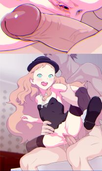 1boy 1girl 3d age_difference ahegao aurore_(takatou_sora) before_and_after blonde_hair blush censored clitoral_hood close-up clothed_sex cum decensored flat_chest girl_on_top hetero highres jewelry loli long_hair nipples no_panties original penis prostitution pussy pussy_juice riding sex split_screen sweat tagme takatou_sora thighhighs third-party_edit third_eye tongue tongue_out vaginal