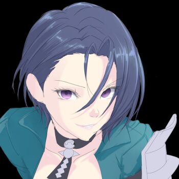 1girl collarbone fire_emblem fire_emblem:_three_houses looking_at_viewer nintendo purple_eyes purple_hair shamir_nevrand smile solo yanmarson