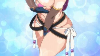1girl 2023 20s animated animated_gif anime_screenshot armband ass belly bikini black_choker black_gloves breasts brown_eyes bubble choker cleavage convention cosplay covered_erect_nipples covering_breasts covering_privates eyepatch_bikini gloves huge_breasts large_breasts lips long_hair long_sleeves low-tied_long_hair mature_female minamoto_no_raikou_(fate)_(cosplay) minamoto_no_raikou_(swimsuit_lancer)_(fate)_(cosplay) mole mole_under_mouth muffin_top navel netorare open_mouth pink_bikini public_indecency purple_hair solo sparkle standing swimsuit tagme thick_thighs thighs tsuma_ni_damatte_sokubai-kai_ni_iku_ja_nakatta very_long_hair yumiko_kimura