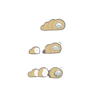 1boy azul_ashengrotto azul_ashengrotto_(octopus) croissant food full_body highres in_food male_focus mini_person miniboy monster_boy neod octopus_boy short_hair simple_background twisted_wonderland white_background white_hair