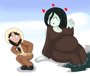 1futa 1girl aftersex age_difference ass black_hair blush breasts bulge closed_eyes colored_skin futa_with_female futanari green_skin heart huge_ass huge_breasts huge_penis huge_testicles inflation loli looking_at_viewer open_mouth original penis sitting size_difference smile stomach_bulge testicles touhoufan veins veiny_penis water