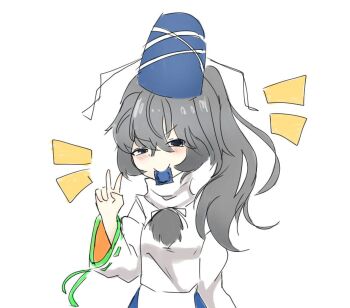 Rule 34 | antinomy of common flowers, earmuffs, hair ornament, hair stick, hat, hopeless masquerade, japanese clothes, kariginu, mononobe no futo, nuenis, ofuda, original, pom pom (clothes), ritual baton, tate eboshi, ten desires, touhou, wide sleeves