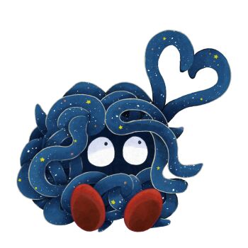 Rule 34 | commentary, fukyo, full body, gen 1 pokemon, heart, highres, nintendo, no humans, pokemon, pokemon (creature), pokemon focus, simple background, sitting, solo, star (symbol), symbol-only commentary, tangela, tentacles, white background