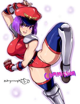 asamiya_athena beret hat idol m._bison m._bison_(cosplay) psycho_soldier purple_hair snk street_fighter the_king_of_fighters the_king_of_fighters_xv thighhighs