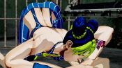 1boy 1girl 3d animated blue_hair fellatio hetero highres jojo_no_kimyou_na_bouken kuujou_jolyne oral stone_ocean thlayli video