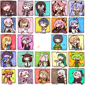 >_< 2others 6+girls :3 ^_^ absurdres ahoge antenna_hair apologizing beads blazer blonde_hair blue_hair blue_hairband blunt_bangs bob_cut book bow bowtie braid brown_hair cat's_cradle cevio closed_eyes closed_mouth collage commentary_request detached_sleeves double_bun dress drill_hair eel_hat fang fee_(cevio) flower_(gynoid_talk) flower_(vocaloid) furisode ganbaru_pose glasses green_hair green_hairband grey_hair gynoid_talk hair_beads hair_bun hair_flaps hair_ornament hair_over_one_eye hairband hanakuma_chifuyu hand_on_own_chin hand_up happy haruno_sora hat highres holding holding_book holding_microphone hood hood_down hooded_jacket hoodie horns index_finger_raised jacket japanese_clothes jitome kasukabe_tsumugi kimono kizuna_akari koharu_rikka kotonoha_akane kotonoha_aoi kuron_(uhhr2odhrppc5nw) kyoumachi_seika long_hair long_sleeves low_ponytail low_twintails meika_hime meika_mikoto microphone multicolored_hair multiple_girls multiple_others music natsuki_karin necktie o_o one_eye_closed one_side_up otomachi_una otomachi_una_(talkex) own_hands_together palms_together pink_hair ponytail puffy_short_sleeves puffy_sleeves purple_hair reading red_hair sad_smile satou_sasara school_hat school_uniform shirt short_hair short_hair_with_long_locks short_sleeves shrugging side_ponytail sidelocks_tied_back singing sleeveless sleeveless_dress sleeveless_shirt sleeves_past_fingers sleeves_past_wrists smirk streaked_hair stretching surprised suzuki_tsudumi sweatdrop synthesizer_v talkex tearing_up thinking title touhoku_itako touhoku_kiritan touhoku_zunko tsuina-chan tsurumaki_maki twin_drills twintails vocaloid voiceroid voicevox waving wide_oval_eyes wide_sleeves yuzuki_yukari zundamon |_|