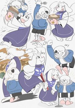 1boy 1girl couple furry goal sans_(undertale) skeleton tomato_(toma1010) toriel undertale utdr_(toby_fox)