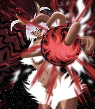 1girl anubis_(mythology) ass breasts commentary dark-skinned_female dark_skin english_commentary fate/grand_order fate_(series) fire glowing_skin highres huge_ass large_breasts looking_at_viewer nitocris_(fate) nitocris_alter_(fate) nitocris_alter_(first_ascension)_(fate) nitocris_alter_(second_ascension)_(fate) nitocris_alter_(third_ascension)_(fate) possessed possession solo thick_thighs thighs wamiv14 white_fire