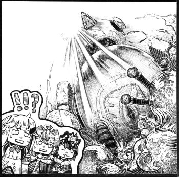 Rule 34 | !, !!, !?, 3girls, :3, ange katrina, ange katrina (1st costume), animal, animal ears, animal on head, banken (inui toko), border, chibi, closed eyes, commentary request, creature on head, dog ears, from below, greyscale, hatching (texture), highres, holding, holding animal, inui toko, inui toko (1st costume), linear hatching, lize helesta, lize helesta (1st costume), mechanization, monochrome, monocle, multiple girls, nijisanji, no pupils, non-humanoid robot, on head, open mouth, reaction inset, robot, robot animal, robot bird, sanbaka (nijisanji), sebastian piyodore, shou-star, sun, sweatdrop, v-shaped eyebrows, virtual youtuber