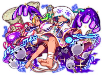 1girl 6+others animal_ear_hood anime_coloring ankle_wrap artificial_intelligence artist_request bandaged_ankle bare_legs barefoot belt belt_buckle black_belt black_eyes blue_hair buckle cloak closed_mouth covered_eyes crash_fever eye_print fake_animal_ears fingernails foreshortening frown full_body game_cg gold_buckle hood hood_up hooded_cloak leg_belt legs_apart light_particles long_hair medium_hair medjed_(crash_fever) medjed_(mythology) mini_medjed multiple_others no_eyes number_print numbered official_art outline pillar print_hood red_outline shaded_face soles solo_focus sparkle square square_print staff tachi-e third-party_source toes transparent_background two-sided_cloak two-sided_fabric two-sided_hood white_cloak white_hood white_sleeves