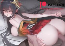 1boy 1girl ai-assisted animated arm_held_back ass ass_focus audible_speech azur_lane black_hair blinking blush bouncing_ass bouncing_breasts breasts clothed_female_nude_male clothed_sex crossed_bangs cum cum_in_pussy dark-skinned_male dark_skin doggystyle dress english_text erection grabbing_another&#039;s_arm hair_between_eyes henkawa hetero highres holding_another&#039;s_wrist huge_ass huge_breasts interior interracial japanese_audio japanese_clothes kimono large_breasts large_penis live2d long_hair looking_at_viewer moaning nipples nude open_mouth penis pov pulling_arm pumping red_dress red_eyes red_kimono red_skirt sex sex_from_behind skirt smile sound subtitled sweat tagme taihou_(azur_lane) teasing ugoira vaginal very_long_hair video