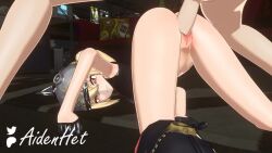 1boy 1girl 3d aidenhet all_fours animated artist_name ass blender_(medium) blonde_hair bottomless couch crop_top cum cum_in_pussy doggystyle ejaculation gloves helmet hetero indoors loli luciana_de_montefio misuzugon moaning multiple_views navel open_mouth opennsfwsp orange_eyes patreon_logo penis petite pillow pussy sex sex_from_behind sound spread_legs stomach_bulge tagme testicles top-down_bottom-up twitter_logo uncensored vaginal video zenless_zone_zero