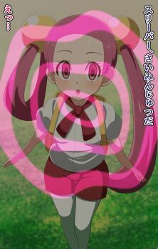 1girl highres hypnosis mind_control mira_(pokemon) nintendo pink_hair pokemon pokemon_dppt solo twintails yugo-eti
