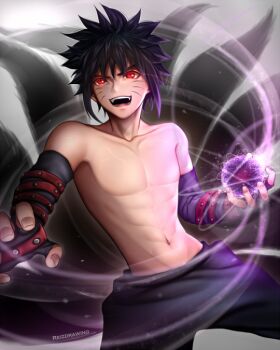 1boy black_hair male_focus naruto:_road_to_ninja naruto_(series) naruto_shippuuden red_eyes reizdrawing uzumaki_menma