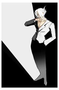 Rule 34 | 1boy, absolute batman, absolute dc, contrast, dc comics, hvvv1941ca, jacket, male focus, multicolored jacket, multicolored suit, polar opposites, solo, split theme, two-face, two-face (absolute dc), two-tone jacket, two-tone shirt, white hair