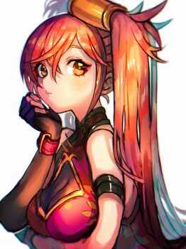 Rule 34 | 1girl, arm under breasts, bare shoulders, blush, breasts, brown eyes, brown hair, china dress, chinese clothes, commentary request, dress, guilty gear, hair between eyes, hair ornament, hair rings, highres, kuradoberi jam, large breasts, long hair, looking at viewer, red dress, single hair ring, solo, very long hair, yohane shimizu