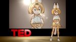 10s 1girl animal_ears animal_print animated blonde_hair bow bowtie breasts cat_ears cat_tail female_focus kemono_friends meme screen serval_(kemono_friends) serval_tail shia_labeouf short_hair solo tail talking thighhighs video yellow_eyes