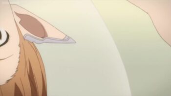 1boy 1girl absurdres animated anime_screenshot armpits arms_behind_back asuna_(sao) audible_speech biting breasts brown_eyes brown_hair choked closed_eyes dress elf female_focus highres huge_filesize indoors japanese_audio legs long_hair looking_at_viewer matching_hair/eyes medium_breasts midriff navel open_mouth pointy_ears sleeveless sleeveless_dress solo solo_focus sound strangling subtitled sweat sweatdrop sword_art_online teeth tentacles thighs titania_(sao) torture upside-down very_long_hair video white_dress