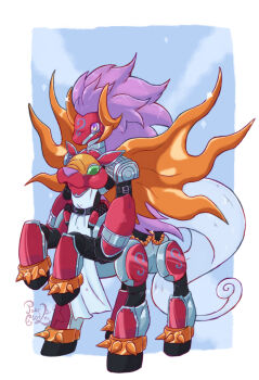 Rule 34 | absurdres, armor, digimon, digimon (creature), digimon savers, highres, long hair, royal knights, sleipmon, solo, tail