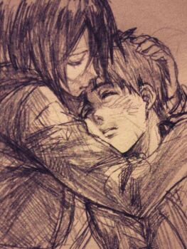 Rule 34 | eren yeager, hug, mikasa ackerman, shingeki no kyojin, ship, sketch, watercraft