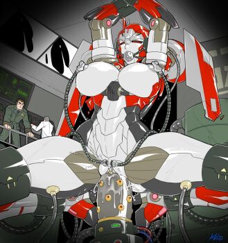 arms_up ball_gag bdsm bondage bound breasts clitoris dildo female_focus gag indoors mad-project mounted_dildo nipple_clamps nipples object_insertion pussy robot_girl sex_machine sex_toy shatter_(transformers) spread_legs transformers uncensored vaginal vaginal_object_insertion