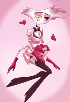 absurdres angel_dust angeldust colored_sclera colored_teeth demon gold_teeth hazbin_hotel hellaverse highres monster_boy red_sclera striped_clothes striped_vest vest yellow_teeth