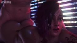 1boy 1girl 3d animated artist_name ass blender_(medium) bored cyberpunk_(series) cyberpunk_2077 emotionless_sex hetero indoors jiggle judy_alvarez less lips multicolored_hair patreon_username penis prone_bone sex sex_from_behind short_hair sound spluckytama tagme tattoo video watermark window_blinds