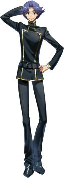 1boy ashford_academy_school_uniform black_pants black_shirt blue_hair buttons closed_mouth code_geass code_geass:_genesic_re;code cropped_torso full_body grey_eyes hair_flaps hair_intakes hands_on_own_hips happy long_sleeves male_focus official_art pants parted_bangs rivalz_cardemonde school_uniform shirt short_hair simple_background smile solo standing transparent_background upper_body