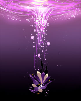 1boy black_eyes bubble clown clown_boy dimentio heterochromia highres jester jester_boy jester_uniform male_focus mario_(series) mask nintendo osari_(hannma-sonngu) paper_mario solo super_mario_bros._1 super_paper_mario underwater upside-down water yellow_eyes
