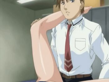 00s 1boy 2005 2girls animated animated_gif ass bible_black bible_black_only breasts breasts_out clothed_sex holding_legs kobayashi_shinobu large_breasts lowres lying multiple_girls necktie nipples nonogusa_miyuki on_back on_floor one-piece_swimsuit rape sex spread_legs swimsuit tagme walking