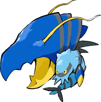 animal_focus clawitzer commentary_request crustacean full_body gen_6_pokemon kawaanago lowres nintendo no_humans pokemon pokemon_(creature) pokemon_focus solo transparent_background