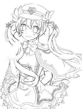 Rule 34 | breasts, capelet, chaos gerda (gakuen) (grimms notes), chaos gerda (grimms notes), closed mouth, grimms notes, grimms notes gakuen, hair between eyes, hat, long hair, sketch, smile, twintails, unfinished, user sdgs4238