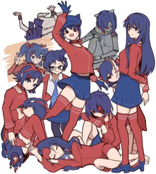 2d_mita_(miside) 6+girls anniversary bare_legs barefoot black_eyes blue_eyes blue_gloves blue_hair blue_hat blue_necktie blue_skirt bow bow_hairband breasts chibi chibi_mita_(miside) choker closed_mouth commentary contortion cool_mita_(miside) core_mita_(miside) crazy_mita_(miside) creepy_mita_(miside) english_commentary everyone eyeliner faceless faceless_female flexible full_body ghostly_mita_(miside) glasses gloves grin hair_bow hair_ornament hair_over_one_eye hairband hairclip hand_up hat hiding hiding_behind_another horns hugging_own_legs humanoid_robot jacket kind_mita_(miside) long_hair looking_at_viewer lying makeup mark_under_eye messy_hair midriff_peek mila_(miside) mini_person minigirl miniskirt miside mita_(miside) multiple_girls multiple_persona necktie on_side one_eye_closed open_clothes open_jacket pajamas pale_skin parallel_hairclips red_eyeliner red_eyes red_hairband red_jacket red_pajamas red_ribbon red_shirt red_thighhighs ribbon ribbon_choker robot scar scar_on_face shirt short-haired_mita_(miside) short_hair short_twintails sideways_glance simple_background single_horn sitting skirt sleep_mask sleeping sleepy_mita_(miside) small_breasts smile spoilers standing standing_on_one_leg stitched_face stitched_leg stitches teardrop_facial_mark thighhighs tiny_mita_(miside) twintails v very_long_hair waving white_background white_shirt yame_pi yellow_eyes zettai_ryouiki