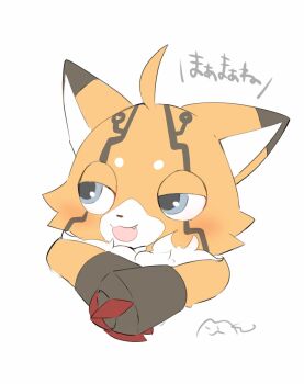 blush claws digimon digimon_(creature) fang mkz_dg pristimon smile