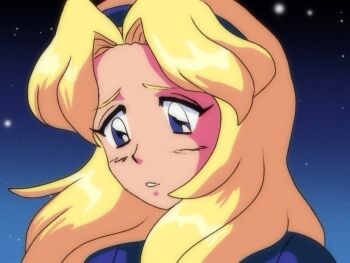 1girl blonde_hair blue_eyes blue_hairband derivative_work hairband maria_robotnik parody parted_lips reimidy screenshot_redraw solo sonic_(series) sonic_x style_parody upper_body