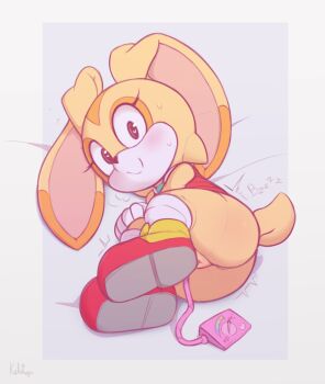 1girl animal_nose anus anus_peek artist_name ass bare_shoulders bed_sheet blush body_fur border breath brown_eyes closed_mouth clothes_lift controller cream_the_rabbit dress dress_lift female_focus female_masturbation full_body furry furry_female gloves grey_background grey_border happy heart heart-shaped_pupils kekitopu legs_together loli long_animal_ears looking_at_viewer lying masturbation multicolored_fur no_panties on_side orange_fur outside_border partially_visible_vulva pussy rabbit_ears rabbit_girl rabbit_tail red_dress red_shoes remote_control remote_control_vibrator sex_toy shoe_soles shoes short_dress short_tail signature simple_background sleeveless sleeveless_dress smile socks solo sonic_(series) split_mouth sweat symbol-shaped_pupils tail thick_thighs thighs trembling vibrator vibrator_cord white_fur white_gloves white_socks yellow_fur