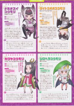 4girls common_vampire_bat_(kemono_friends) daito_fruit_bat_(kemono_friends) fraternal_myotis_(kemono_friends) full_body honduran_white_bat_(kemono_friends) kemono_friends kemono_friends_2 looking_at_viewer multiple_girls official_art simple_background yoshizaki_mine