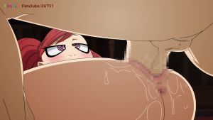 1boy 1girl animated anus ass blush boku_no_hero_academia censored felipe_godoy heart hetero highres huge_ass jewelry la_brava long_hair mating_press midget nude penis red_eyes red_hair sex sweat tagme twintails vaginal video
