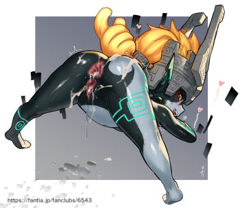 1girl after_anal after_vaginal anus arm_tattoo ass black_skin censored colored_sclera colored_skin commentary_request cum cum_in_ass cum_in_pussy from_behind gaping glowing glowing_tattoo heart helmet highres jack-o'_challenge kawakami_rokkaku leg_tattoo long_hair long_pointy_ears looking_at_viewer looking_back midna mosaic_censoring multicolored_hair multicolored_skin nintendo nude orange_hair pointy_ears prehensile_hair presenting_own_body pussy shortstack smile solo spread_legs tattoo the_legend_of_zelda the_legend_of_zelda:_twilight_princess thighs top-down_bottom-up two-tone_skin white_skin yellow_sclera
